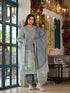 Women Plus Size Blue Pure Cotton Kurta Set With Dupatta